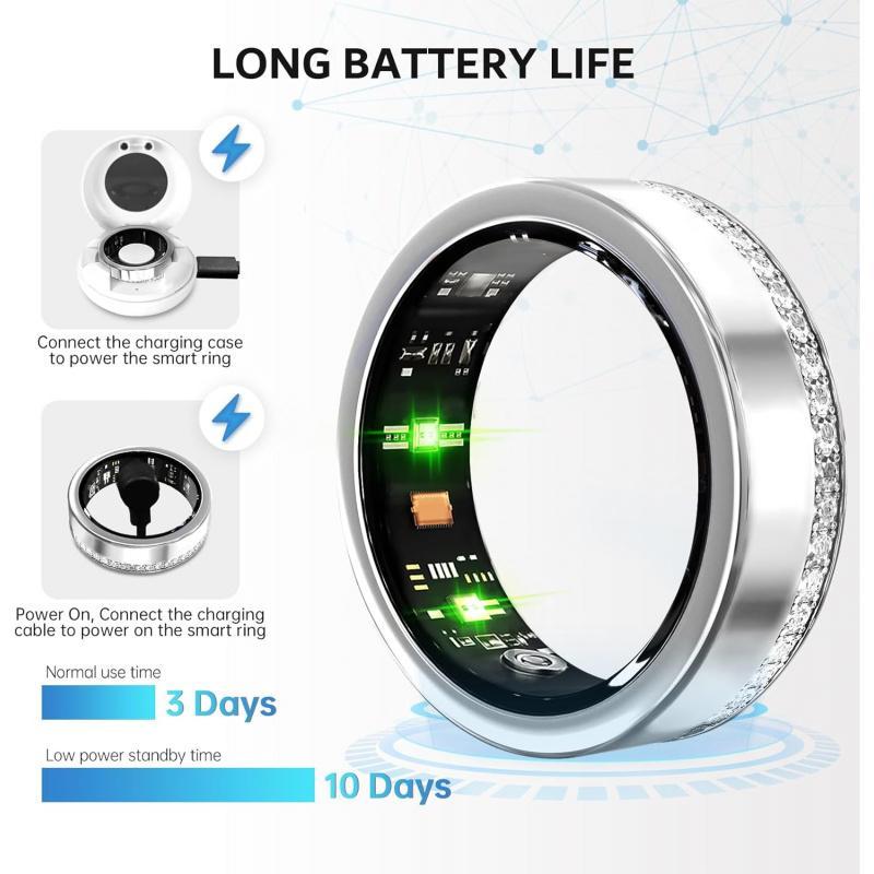 Smart Ring For Women Luxury Elegant Diamond Ring With Visible Tech Core