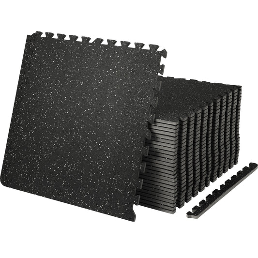 VEVOR 25 PCS Thick Gym Floor Mats, EVA Foam & Rubber Top Interlocking Workout Floor Mats