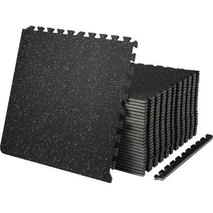 VEVOR 25 PCS Thick Gym Floor Mats, EVA Foam & Rubber Top Interlocking Workout Floor Mats