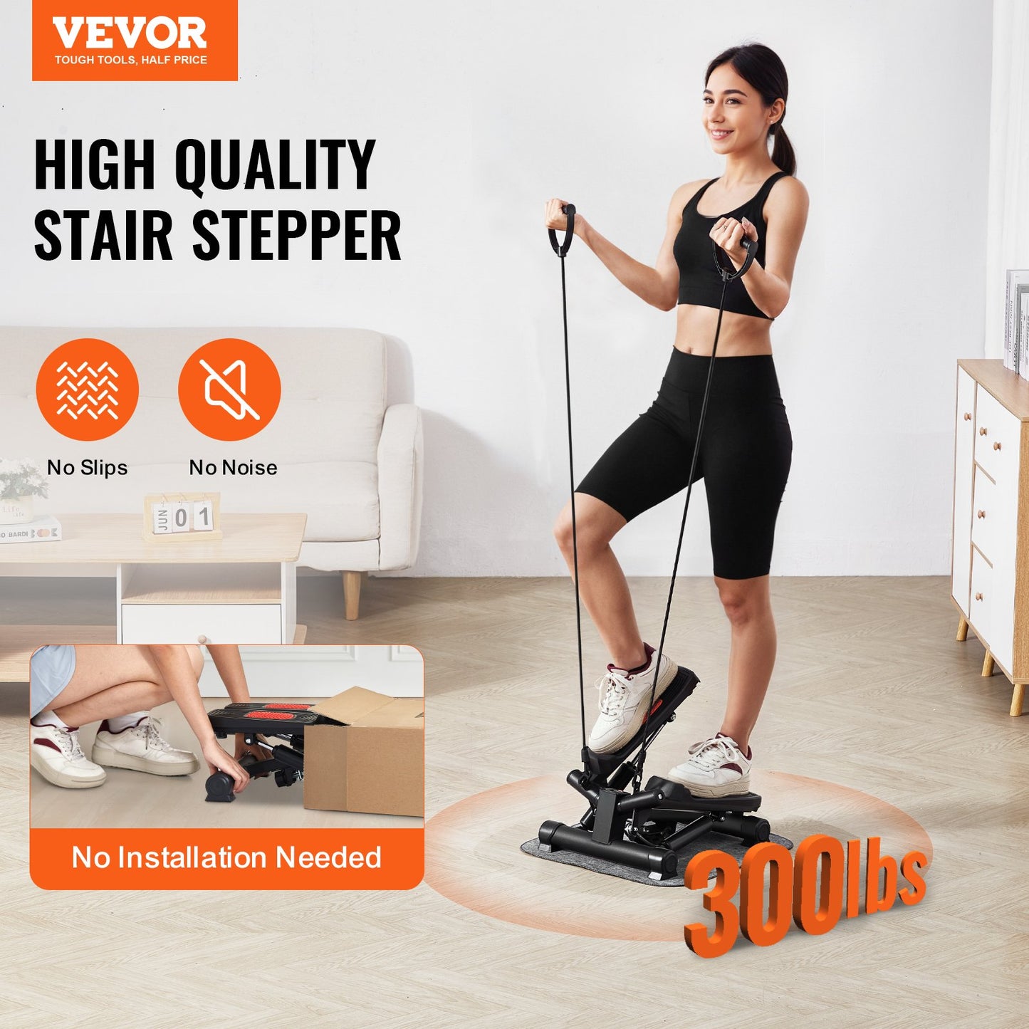 Stair Stepper, Mini Stepper For Exercise At Home, Hydraulic Fitness Twist Stepper
