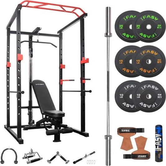 Home Gym Sets Multi-functional Power Cage, Home Adjustable Pullup Squat Rack