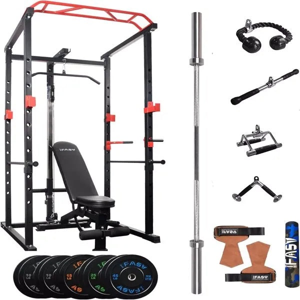 Home Gym Sets Multi-functional Power Cage, Home Adjustable Pullup Squat Rack