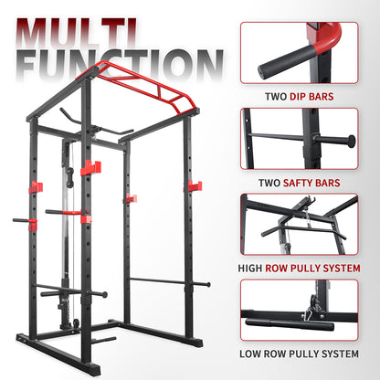 Multi-functional Power Cage Home Adjustable Pullup Squat Rack Capacity Comprehensive Fitness Barbell Rack
