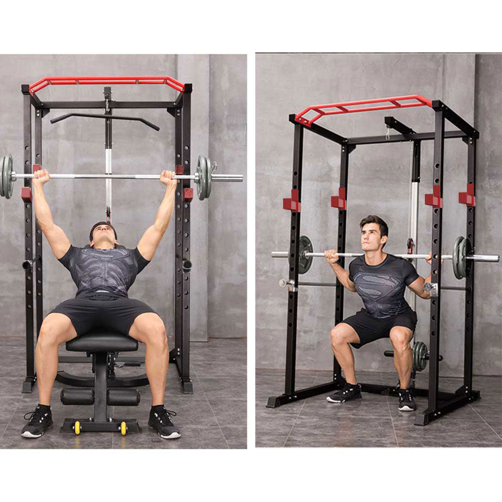 Multi-functional Power Cage Home Adjustable Pullup Squat Rack Capacity Comprehensive Fitness Barbell Rack