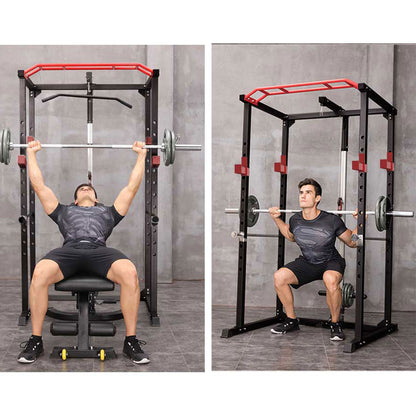 Multi-functional Power Cage Home Adjustable Pullup Squat Rack Capacity Comprehensive Fitness Barbell Rack