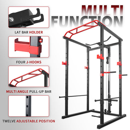 Multi-functional Power Cage Home Adjustable Pullup Squat Rack Capacity Comprehensive Fitness Barbell Rack