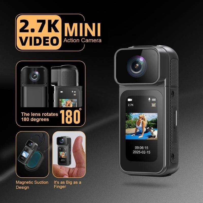 Ormos Mini Action Camera With 180 Degree Rotating Lens