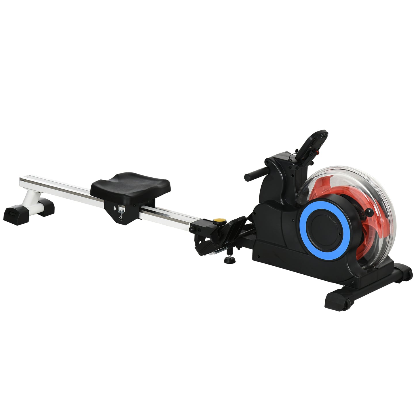 Foldable Rower Machine, Water Rowing Machine with Wheels, LCD Monitor