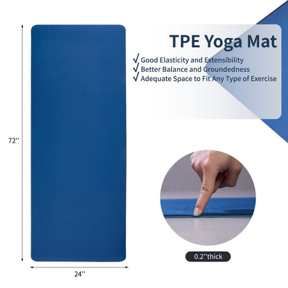 Yoga Mat, Exercise Yoga Mat With Non-Slip Design, Professional TPE Exercise Mat