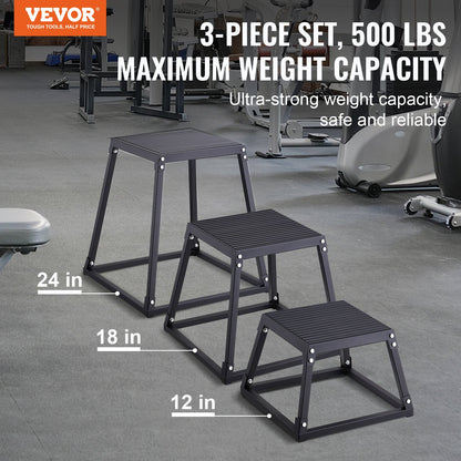 Plyometric Jump Boxes, 12/18/24 Inch Plyo Box, Platform And Jumping Agility Box