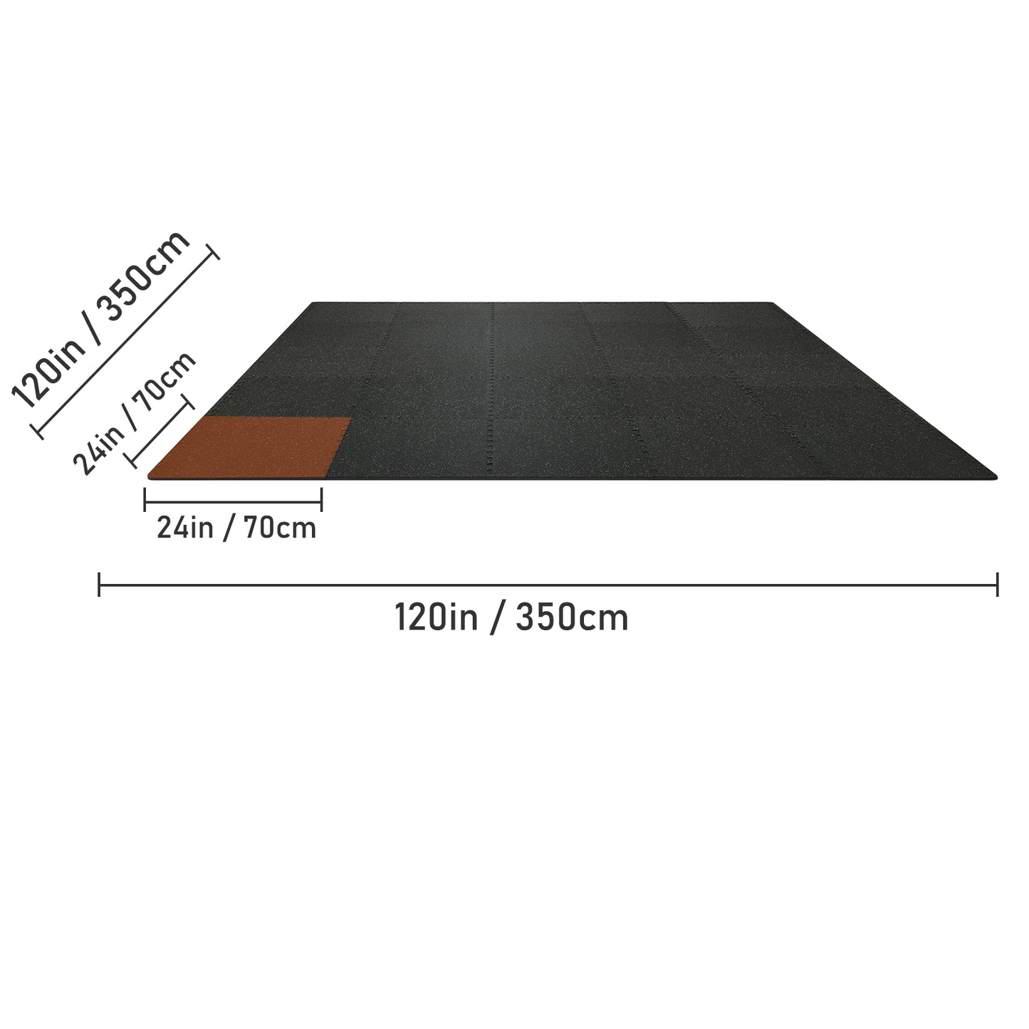 VEVOR 25 PCS Thick Gym Floor Mats, EVA Foam & Rubber Top Interlocking Workout Floor Mats