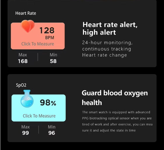 SmartWatch Men Women 1.83inch BT Face Heart Rate Fitness Tracker