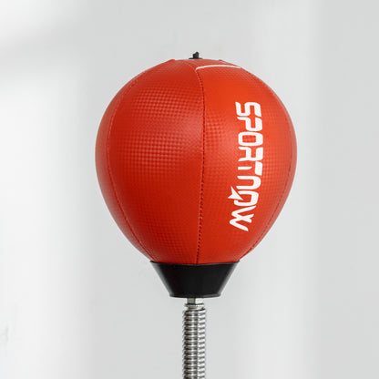 4.6'-6.7' Speed Bag Boxing Bag Stand, Reflex Bag Boxing Training Equipment, Speed Punching Bag, Red